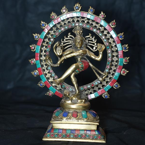 Brass Colorful Nataraj Idol